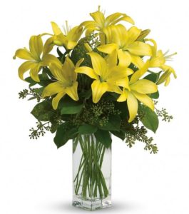 When it comes to spring flowers, the lily reigns supreme. It's easy to see why in this gorgeous bouquet of bright yellow blooms.